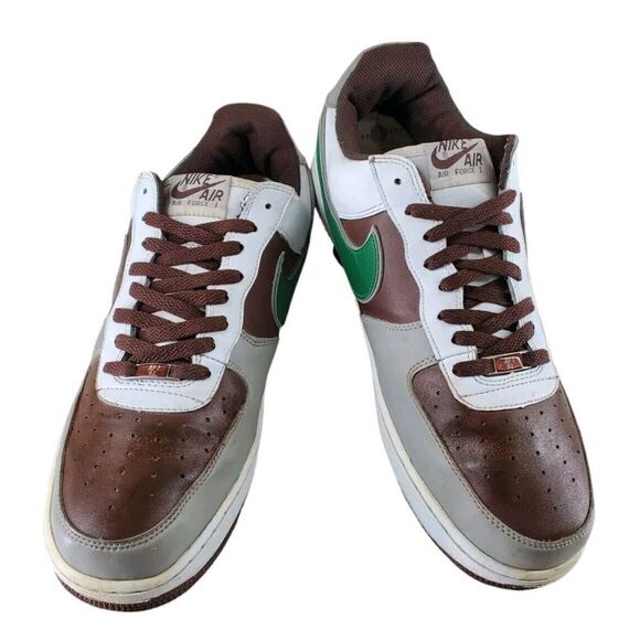 Nike Air Force 1 AF-1 \'82 Sneaker Green Brown White Men Sz 13 Casual 060406 2006 main image 13